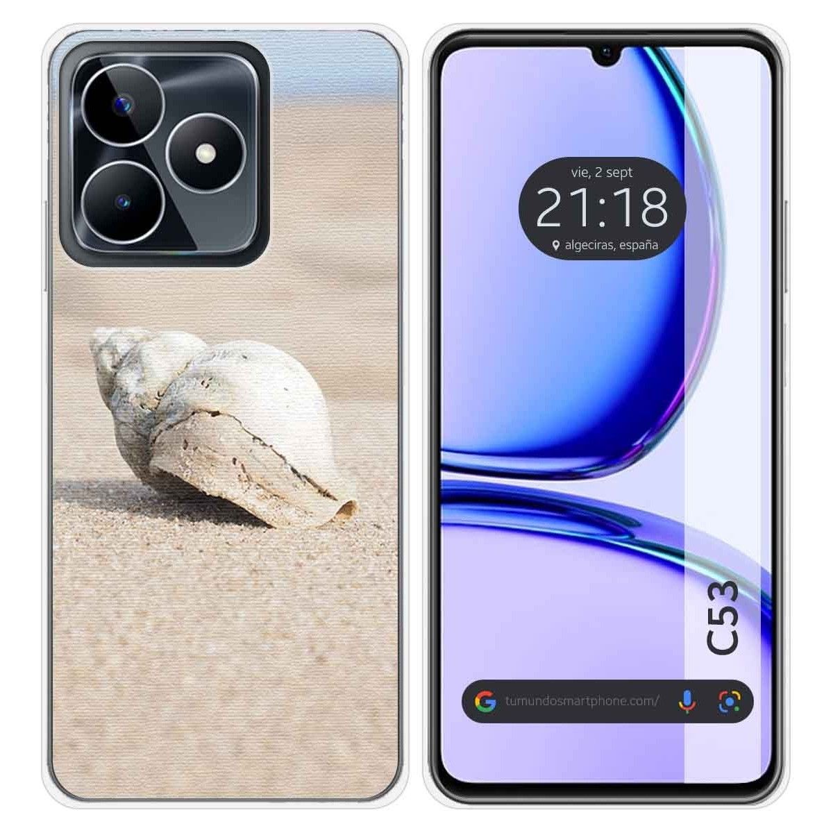 Funda Silicona para Realme C53 diseño Concha Dibujos