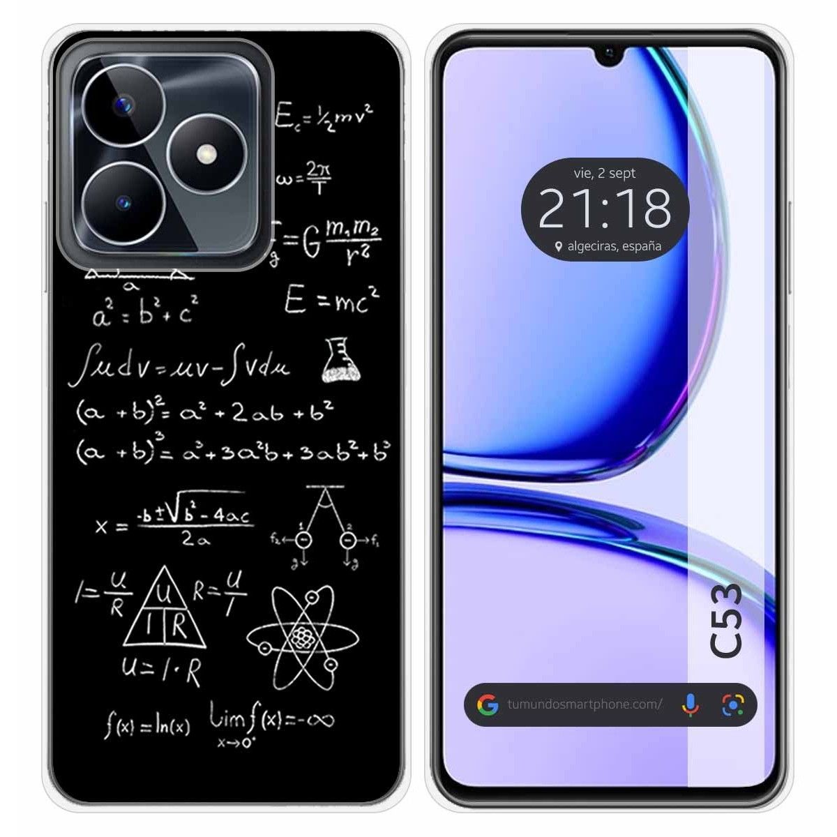 Funda Silicona para Realme C53 diseño Formulas Dibujos