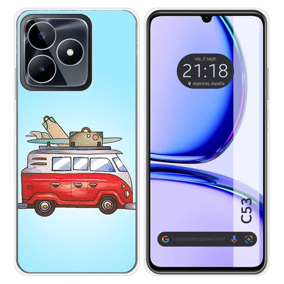 Funda Silicona para Realme C53 diseño Furgoneta Dibujos