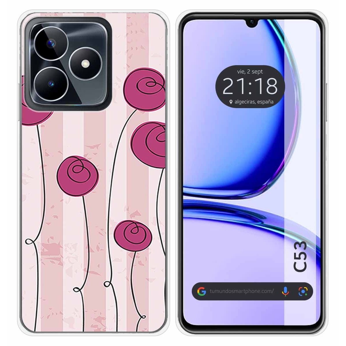 Funda Silicona para Realme C53 diseño Flores Vintage Dibujos