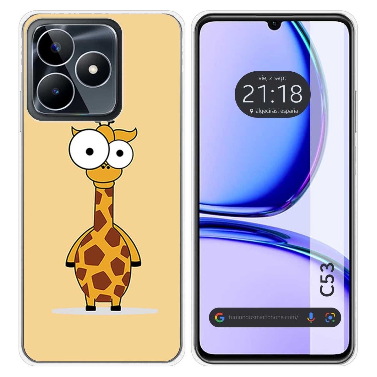 Funda Silicona para Realme C53 diseño Jirafa Dibujos