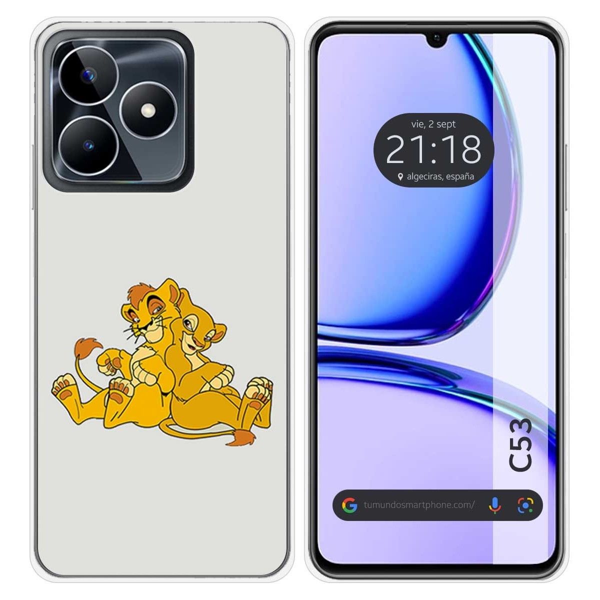 Funda Silicona para Realme C53 diseño Leones Dibujos