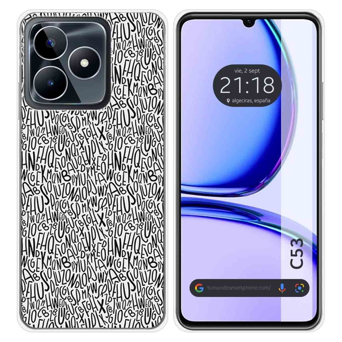 Funda Silicona para Realme C53 diseño Letras Dibujos
