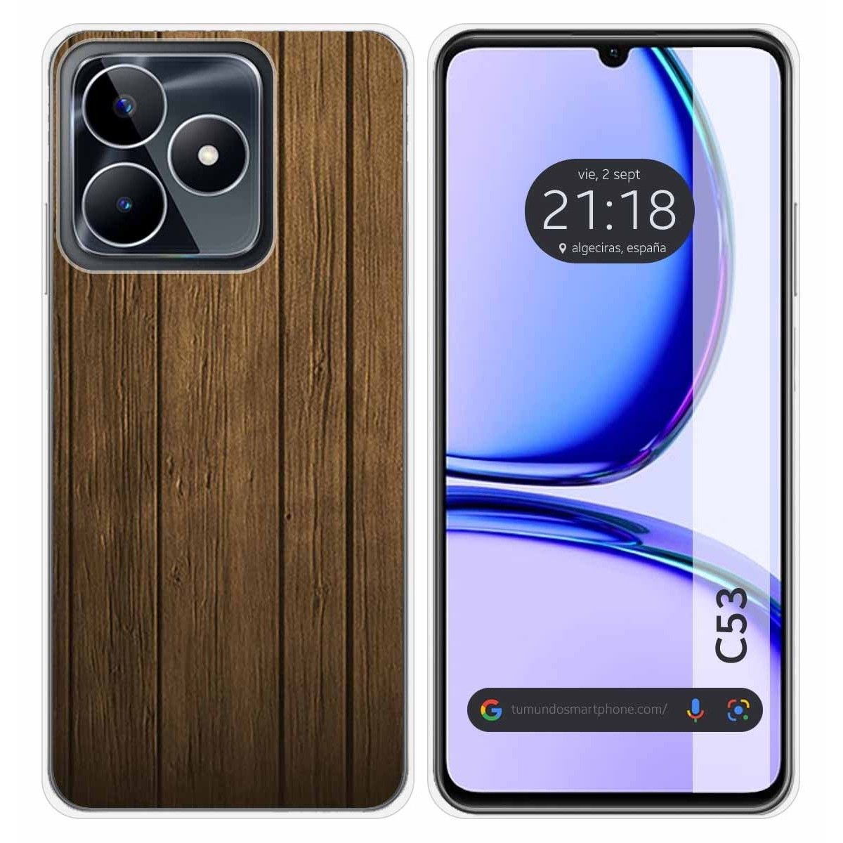 Funda Silicona para Realme C53 diseño Madera Dibujos