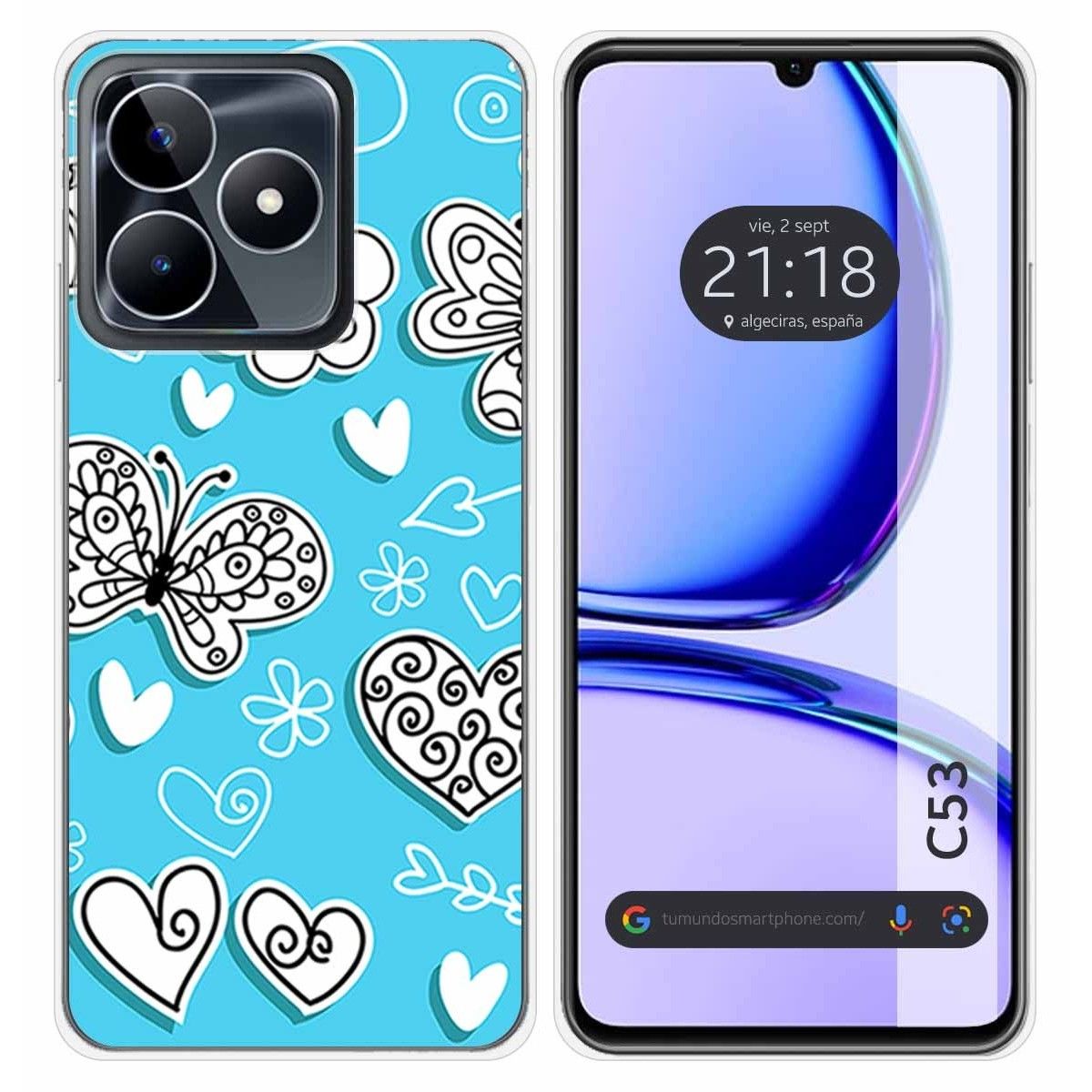 Funda Silicona para Realme C53 diseño Mariposas Dibujos
