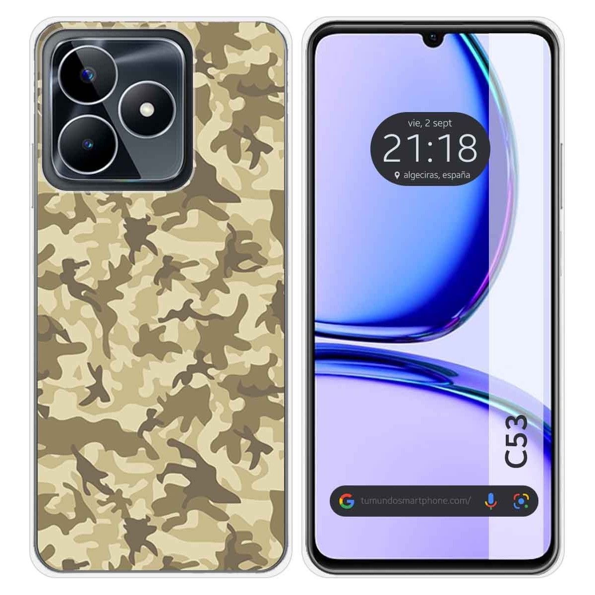 Funda Silicona para Realme C53 diseño Sand Camuflaje Dibujos