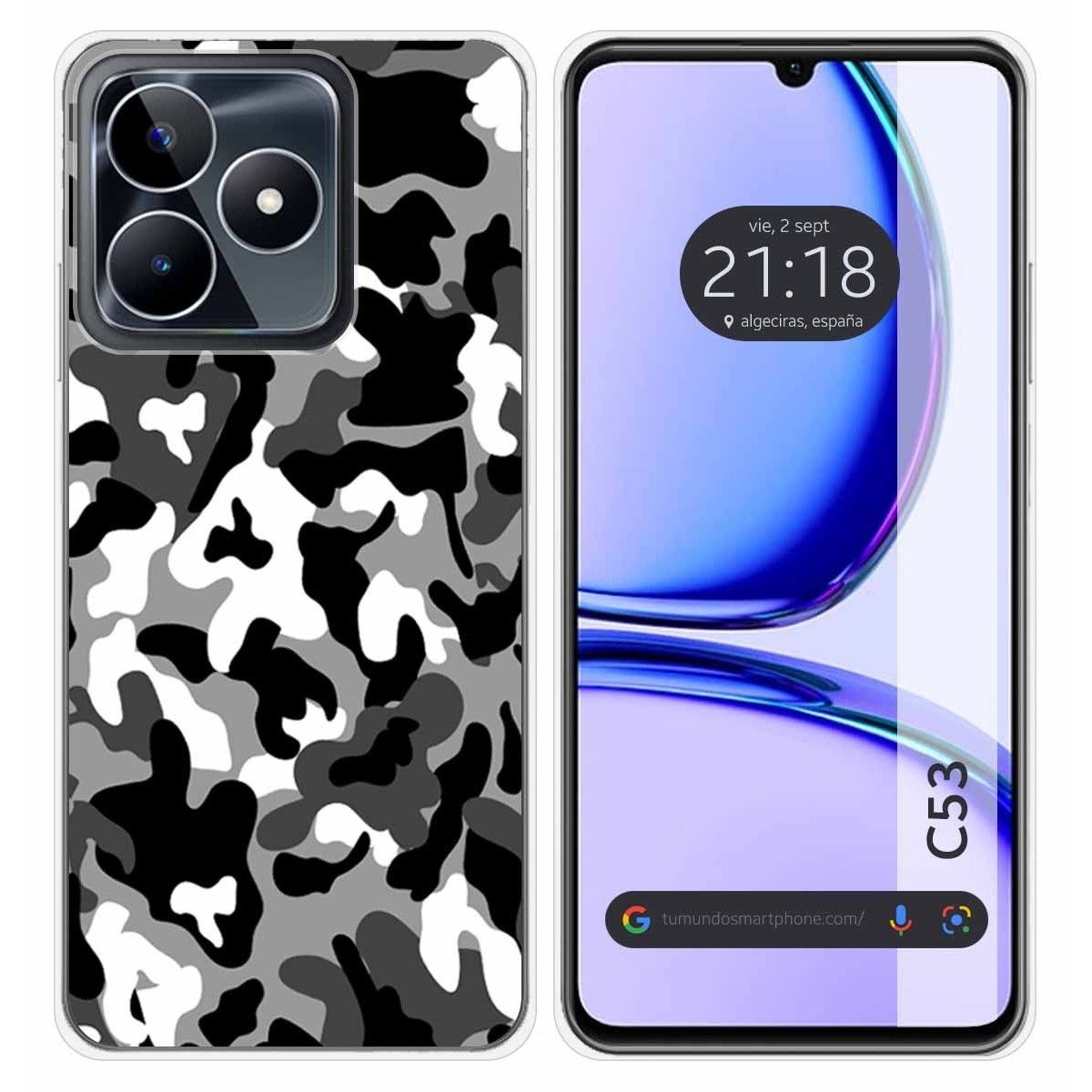 Funda Silicona para Realme C53 diseño Snow Camuflaje Dibujos