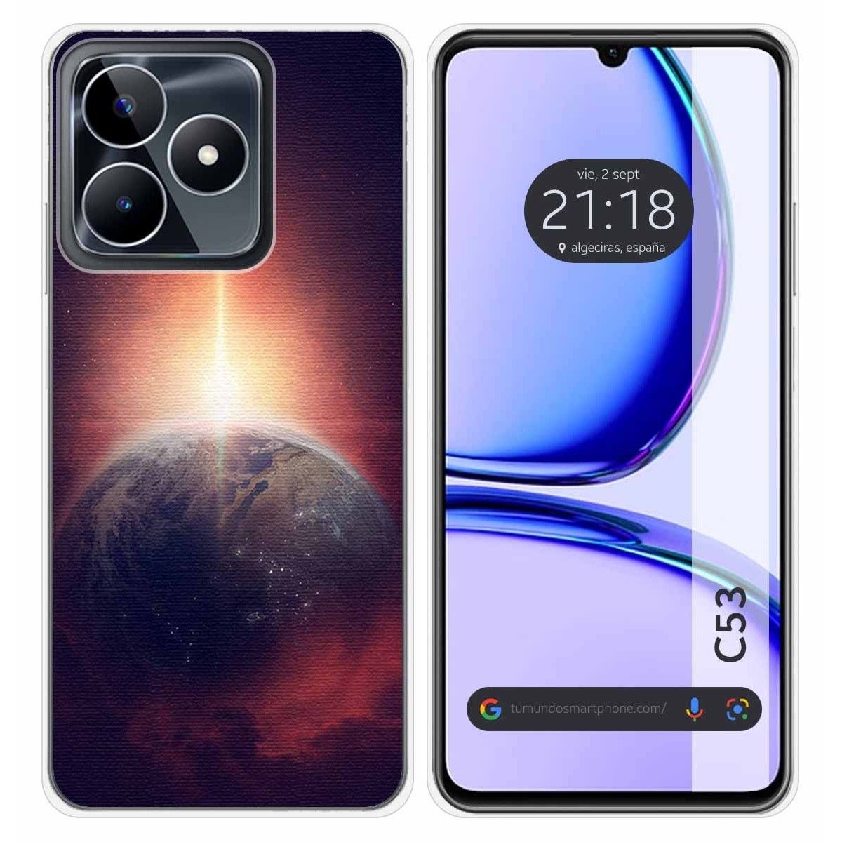 Funda Silicona para Realme C53 diseño Tierra Dibujos