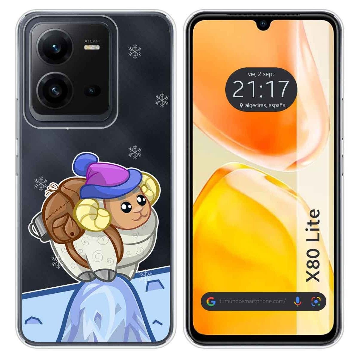 Funda Silicona Transparente para Vivo X80 Lite 5G diseño Cabra Dibujos