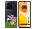 Funda Silicona Transparente para Vivo X80 Lite 5G diseño Conejo Dibujos