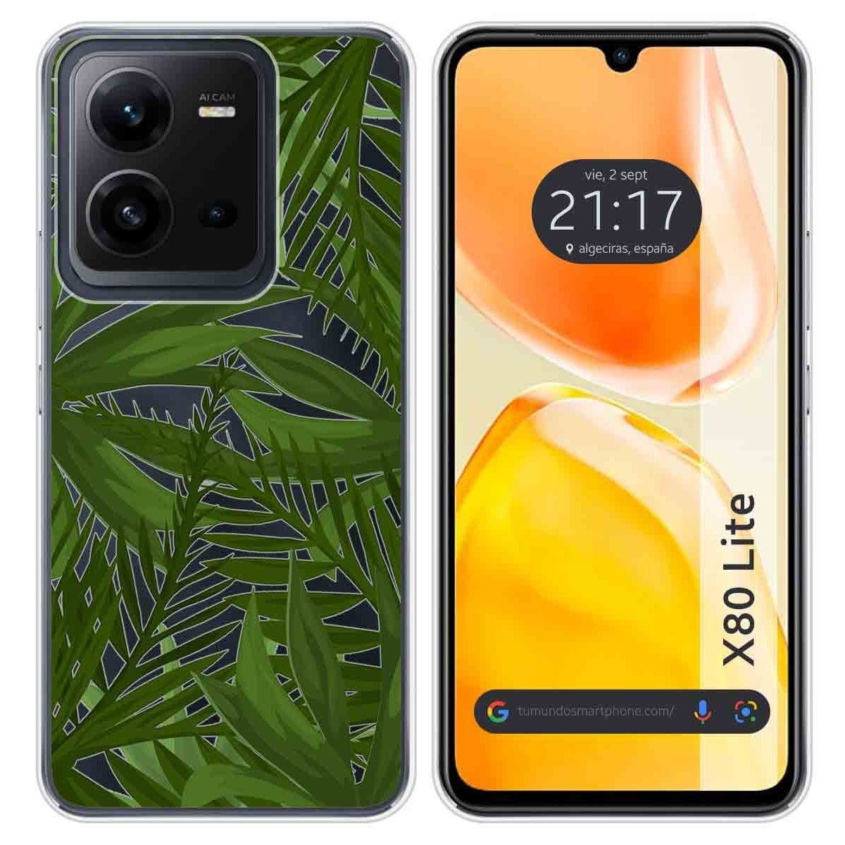 Funda Silicona Transparente para Vivo X80 Lite 5G diseño Jungla Dibujos