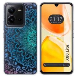 Funda Silicona Transparente para Vivo X80 Lite 5G diseño Mandala Dibujos