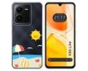 Funda Silicona Transparente para Vivo X80 Lite 5G diseño Playa Dibujos