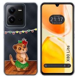 Funda Silicona Transparente para Vivo X80 Lite 5G diseño Suricata Dibujos