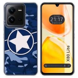 Funda Silicona para Vivo X80 Lite 5G diseño Camuflaje 03 Dibujos