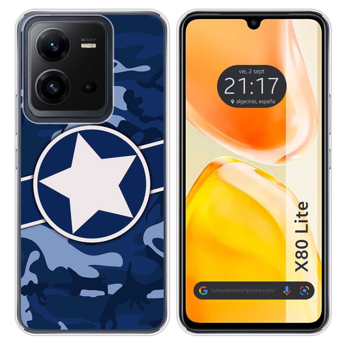 Funda Silicona para Vivo X80 Lite 5G diseño Camuflaje 03 Dibujos