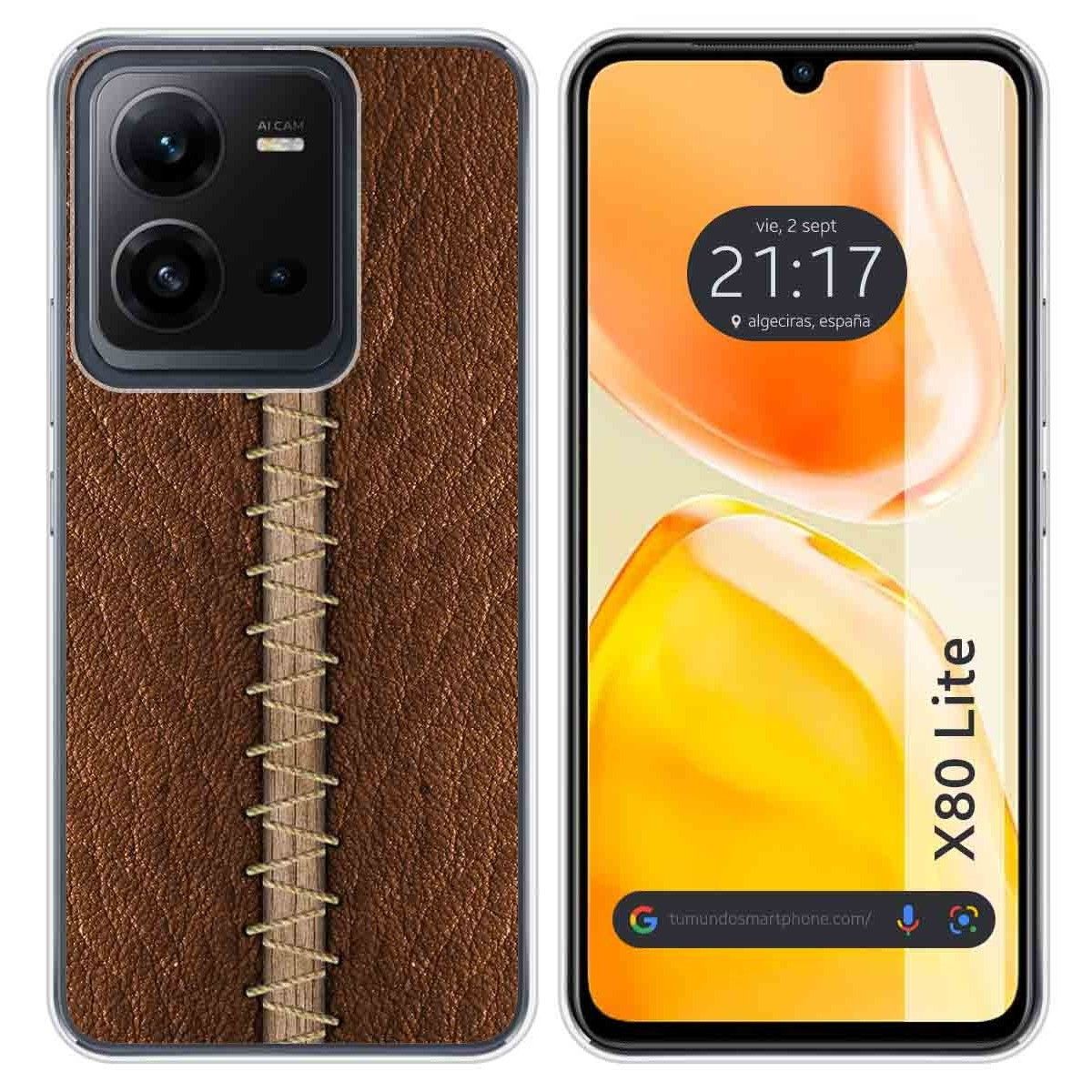 Funda Silicona para Vivo X80 Lite 5G diseño Cuero 01 Dibujos