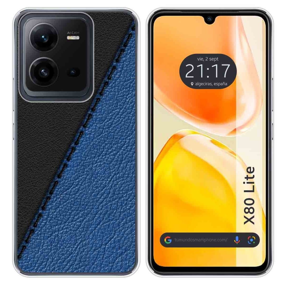 Funda Silicona para Vivo X80 Lite 5G diseño Cuero 02 Dibujos