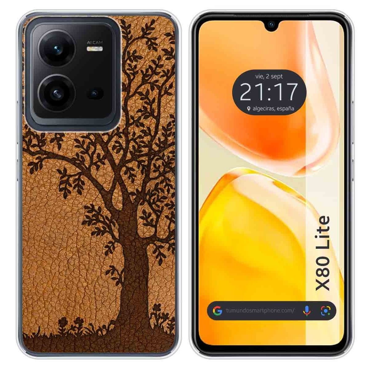 Funda Silicona para Vivo X80 Lite 5G diseño Cuero 03 Dibujos