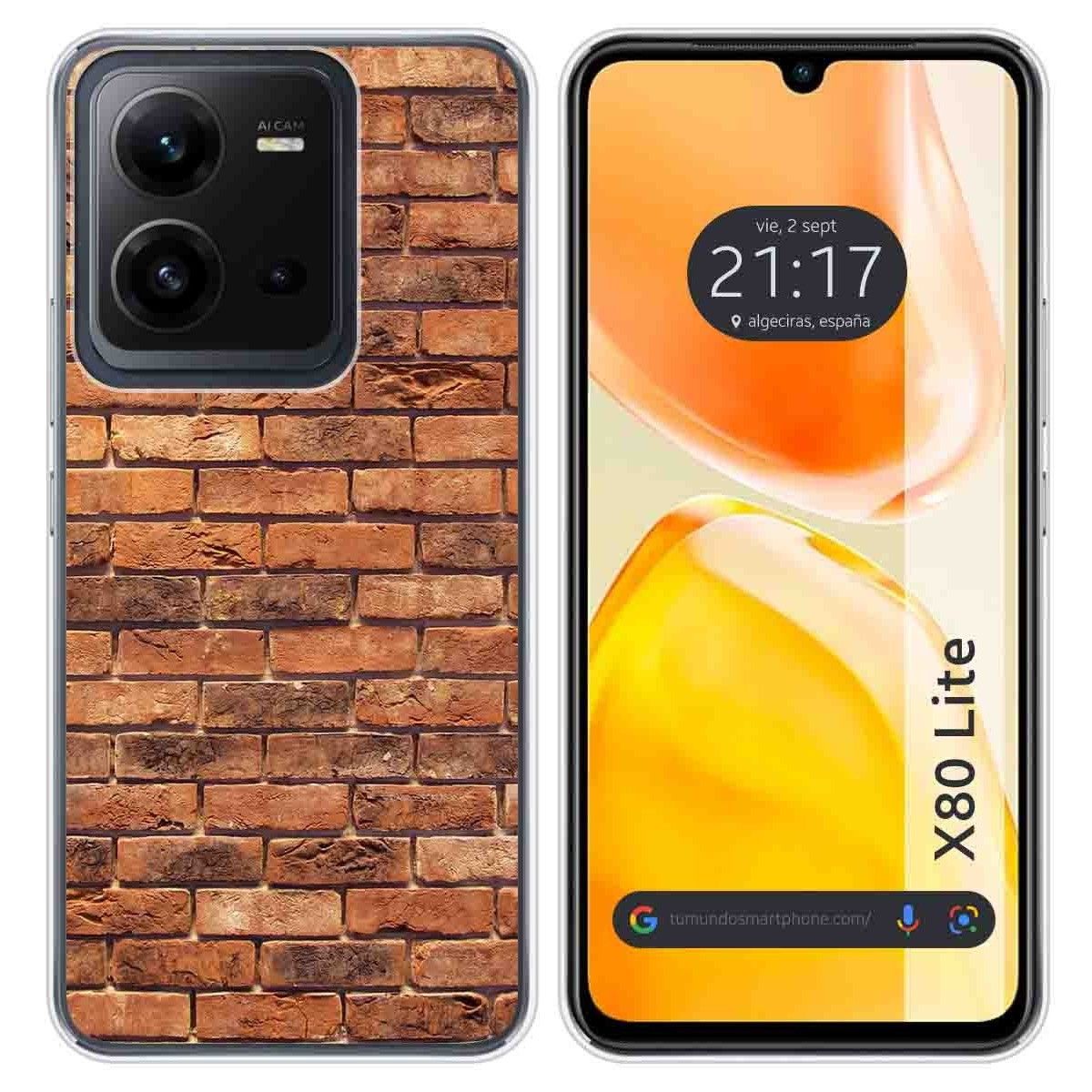Funda Silicona para Vivo X80 Lite 5G diseño Ladrillo 04 Dibujos