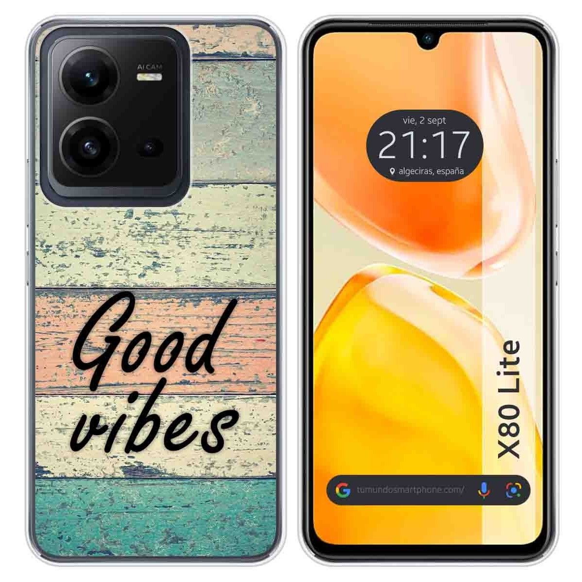 Funda Silicona para Vivo X80 Lite 5G diseño Madera 01 Dibujos