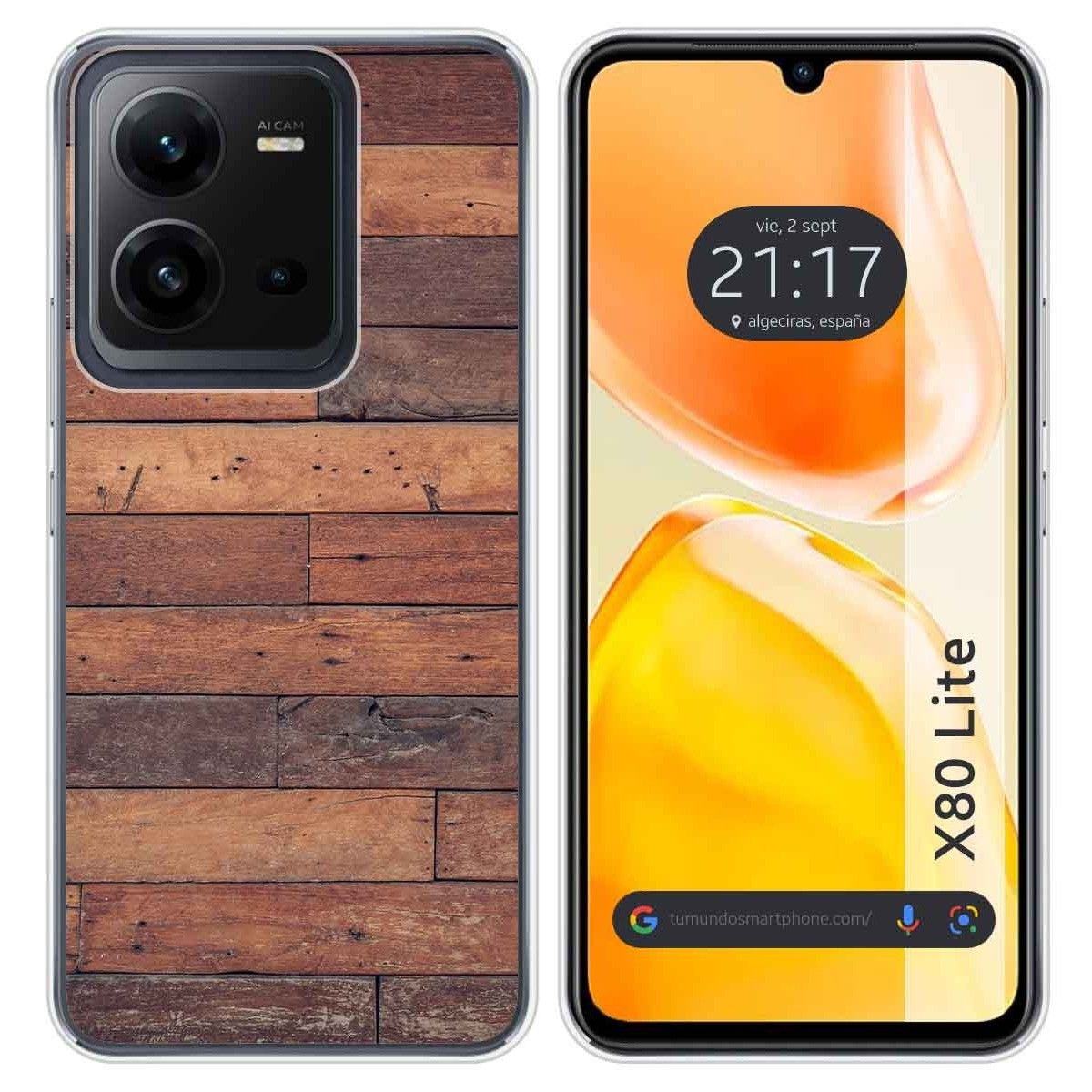Funda Silicona para Vivo X80 Lite 5G diseño Madera 03 Dibujos