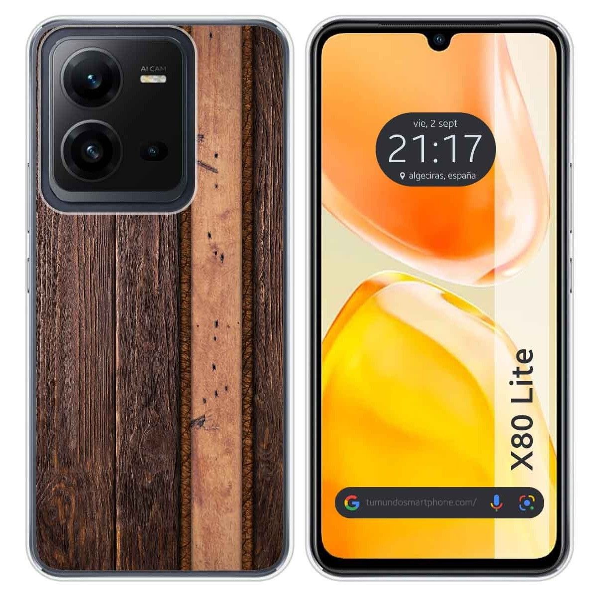 Funda Silicona para Vivo X80 Lite 5G diseño Madera 05 Dibujos