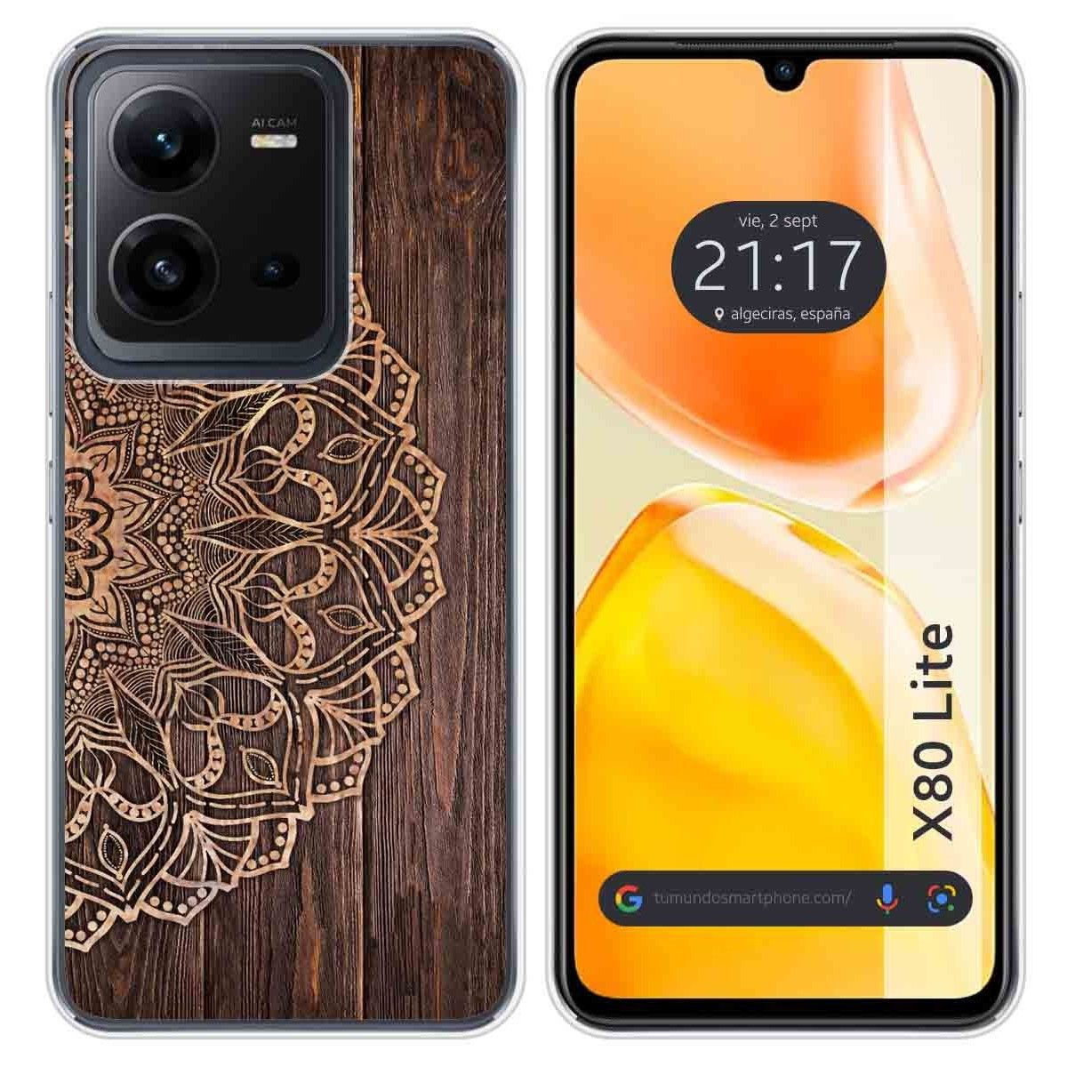 Funda Silicona para Vivo X80 Lite 5G diseño Madera 06 Dibujos