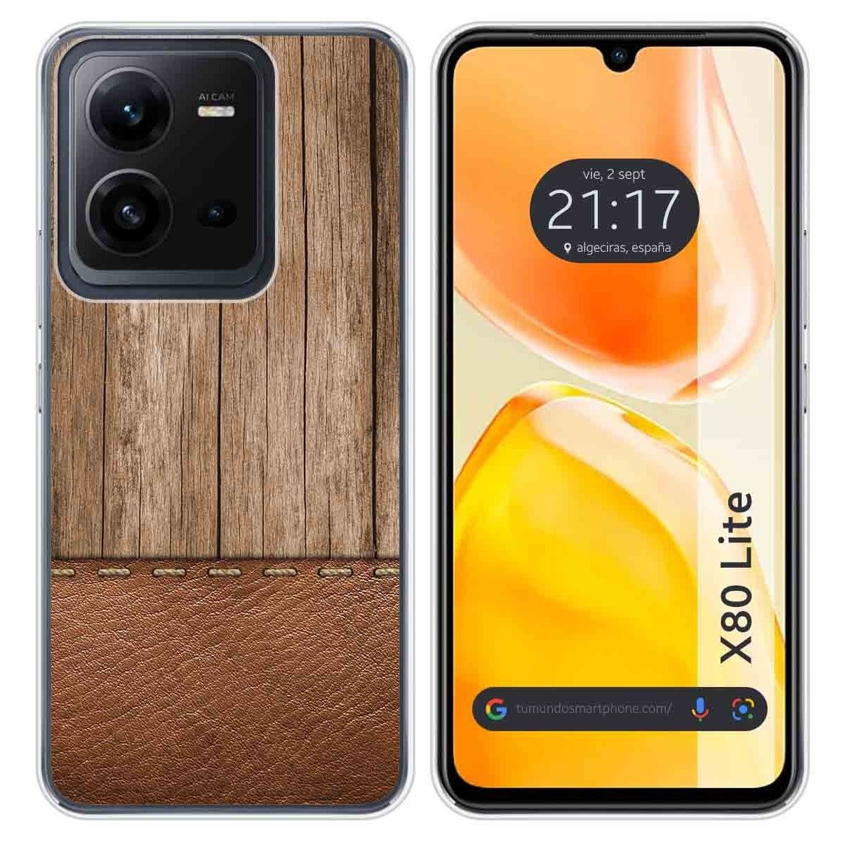 Funda Silicona para Vivo X80 Lite 5G diseño Madera 09 Dibujos