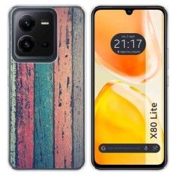 Funda Silicona para Vivo X80 Lite 5G diseño Madera 10 Dibujos