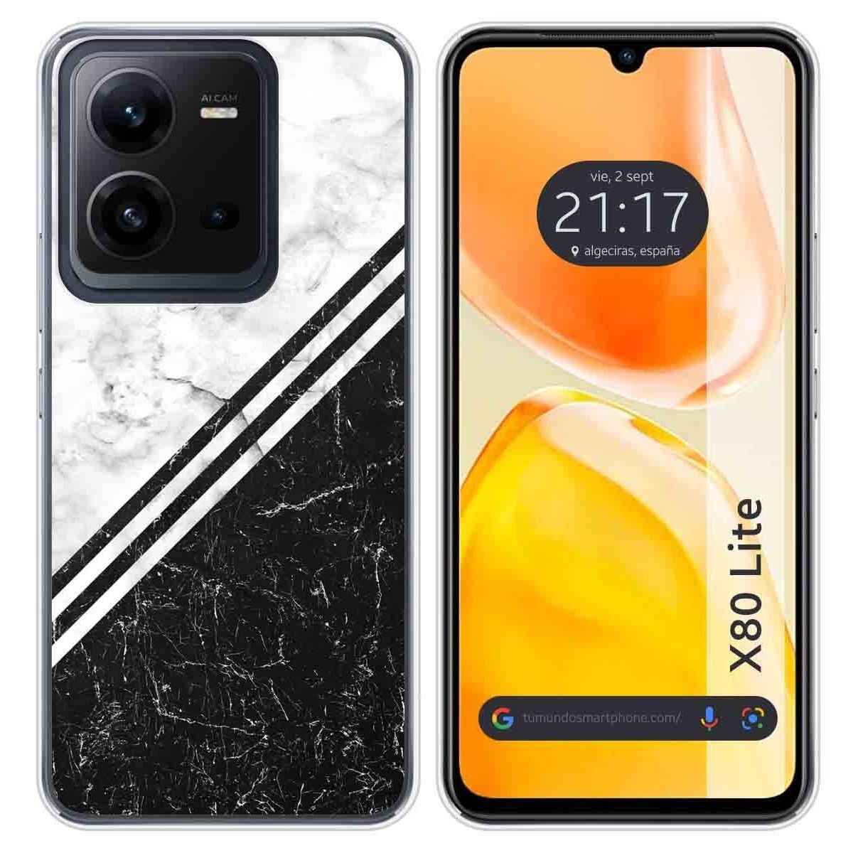 Funda Silicona para Vivo X80 Lite 5G diseño Mármol 01 Dibujos