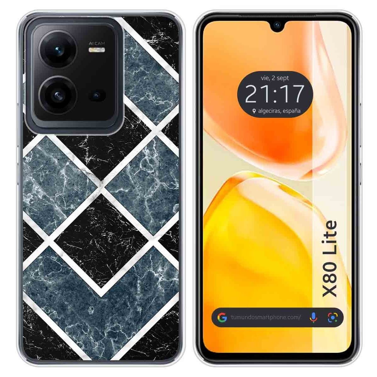 Funda Silicona para Vivo X80 Lite 5G diseño Mármol 06 Dibujos