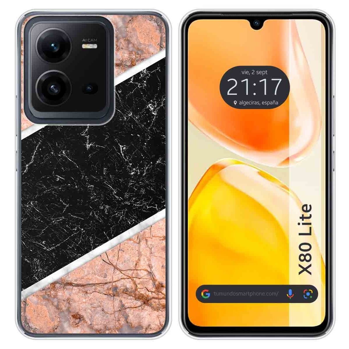 Funda Silicona para Vivo X80 Lite 5G diseño Mármol 07 Dibujos