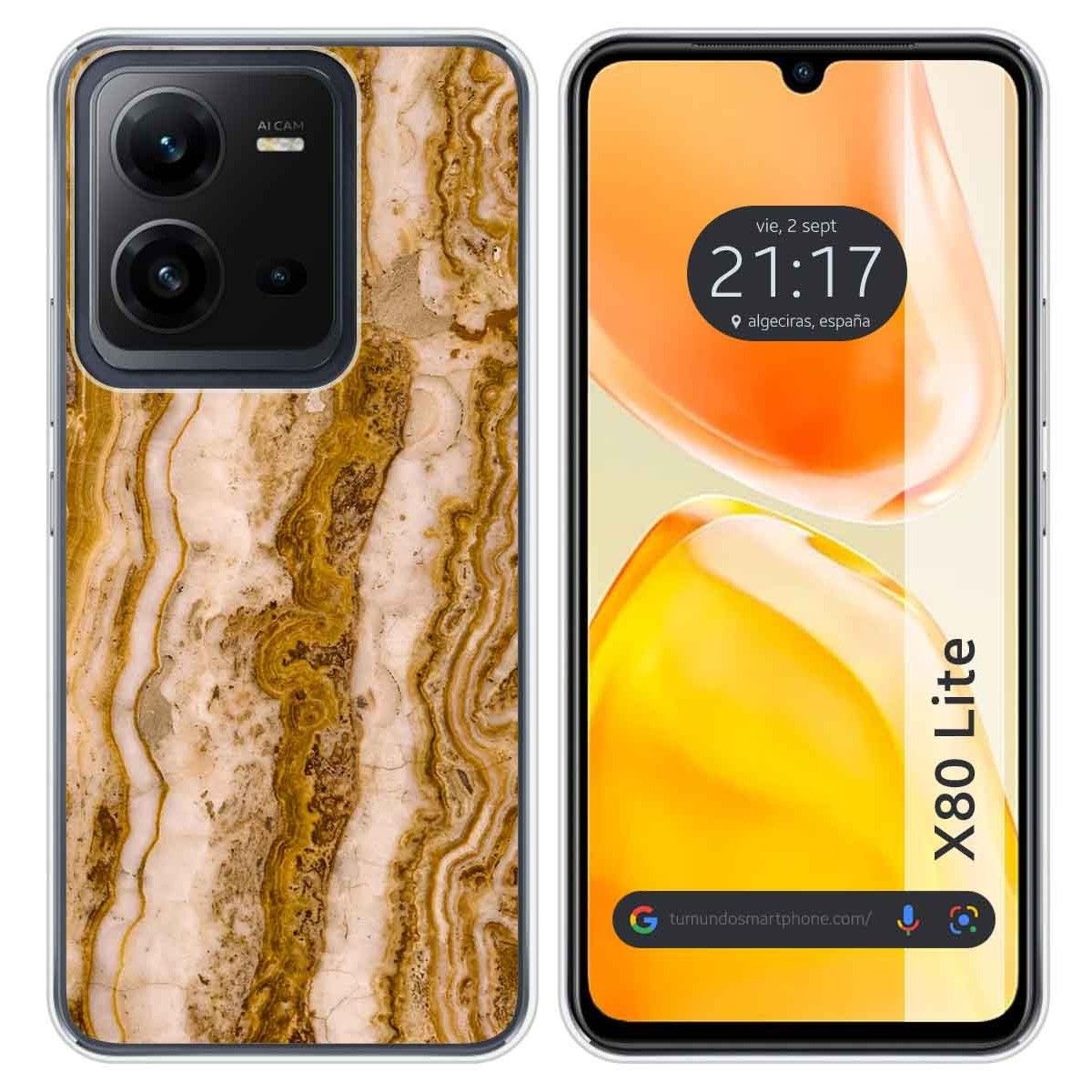 Funda Silicona para Vivo X80 Lite 5G diseño Mármol 10 Dibujos