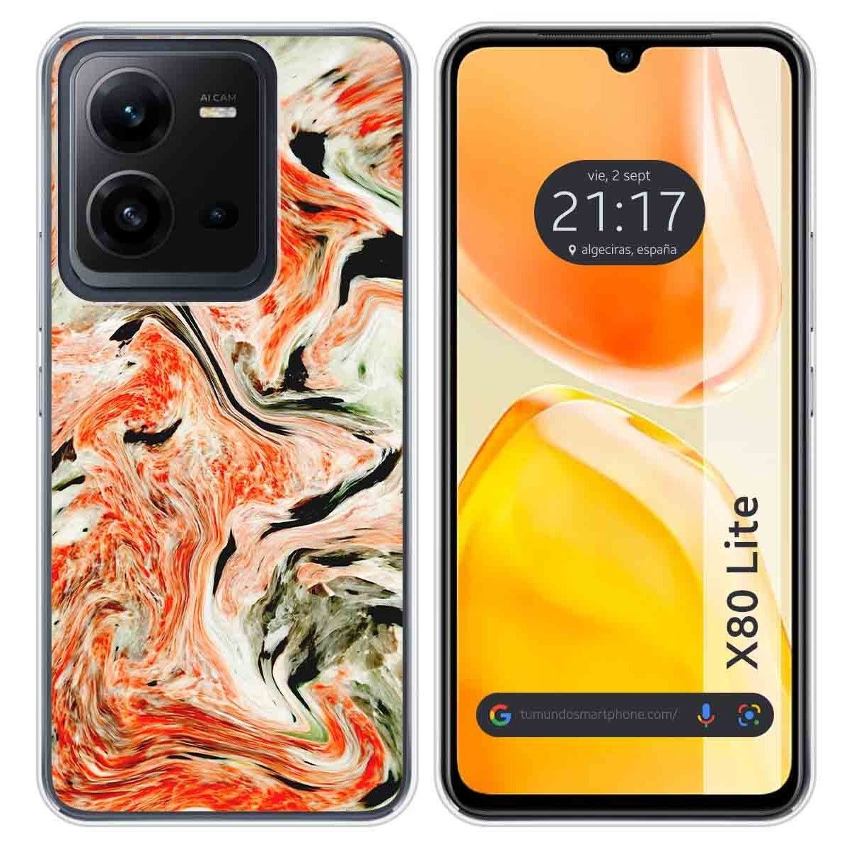 Funda Silicona para Vivo X80 Lite 5G diseño Mármol 12 Dibujos