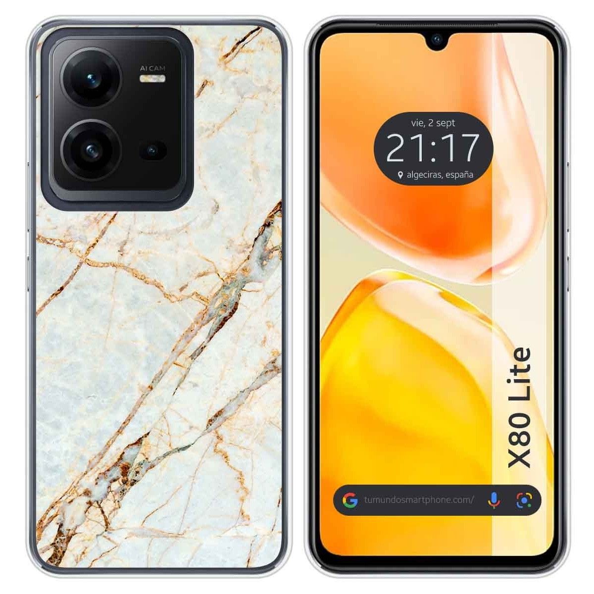 Funda Silicona para Vivo X80 Lite 5G diseño Mármol 13 Dibujos