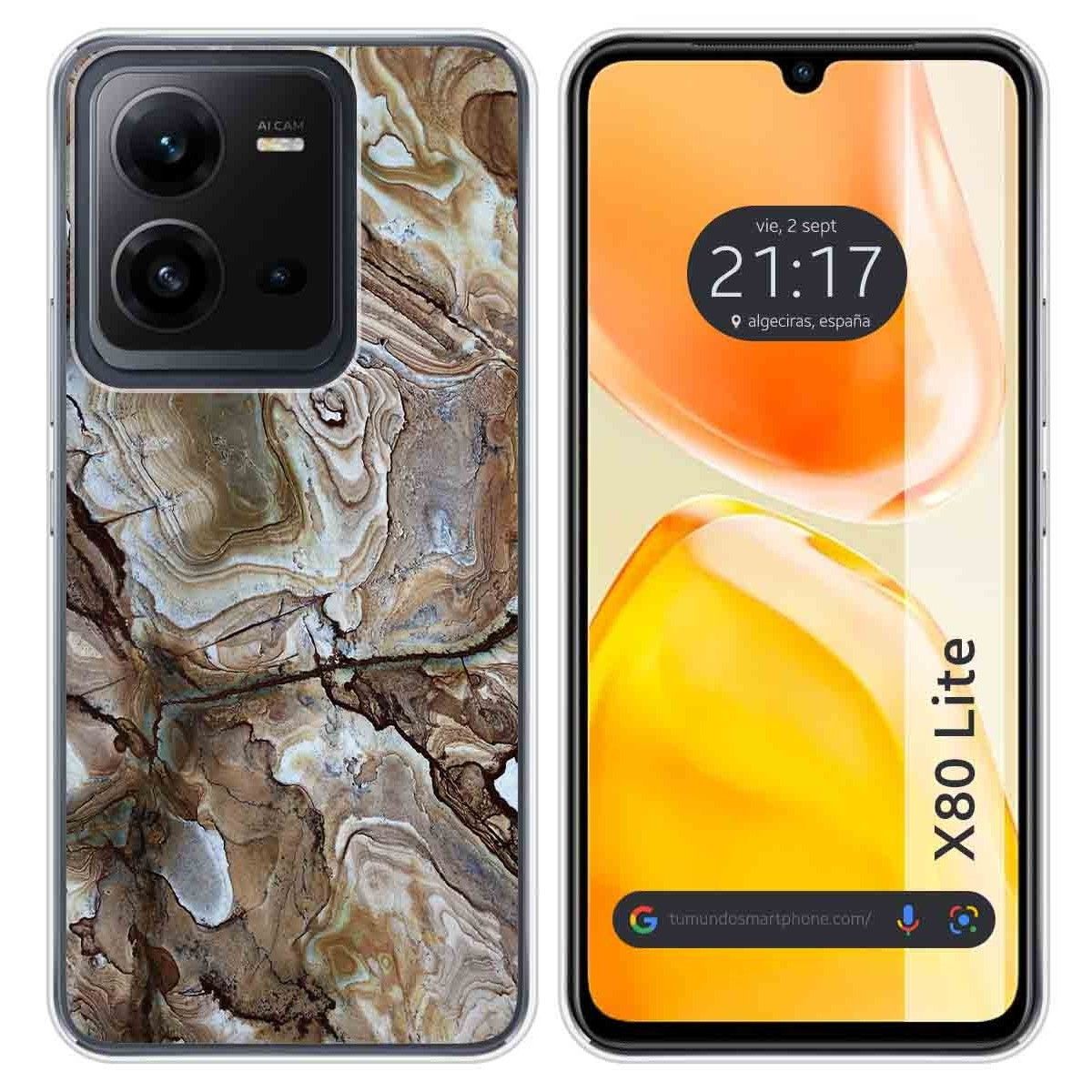 Funda Silicona para Vivo X80 Lite 5G diseño Mármol 14 Dibujos