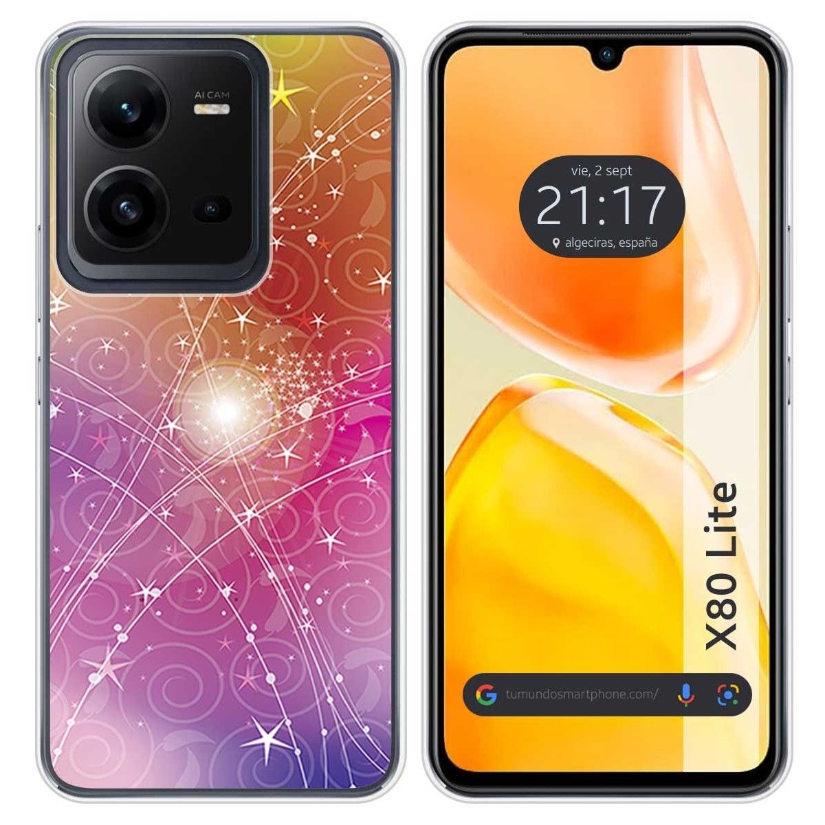 Funda Silicona para Vivo X80 Lite 5G diseño Abstracto Dibujos