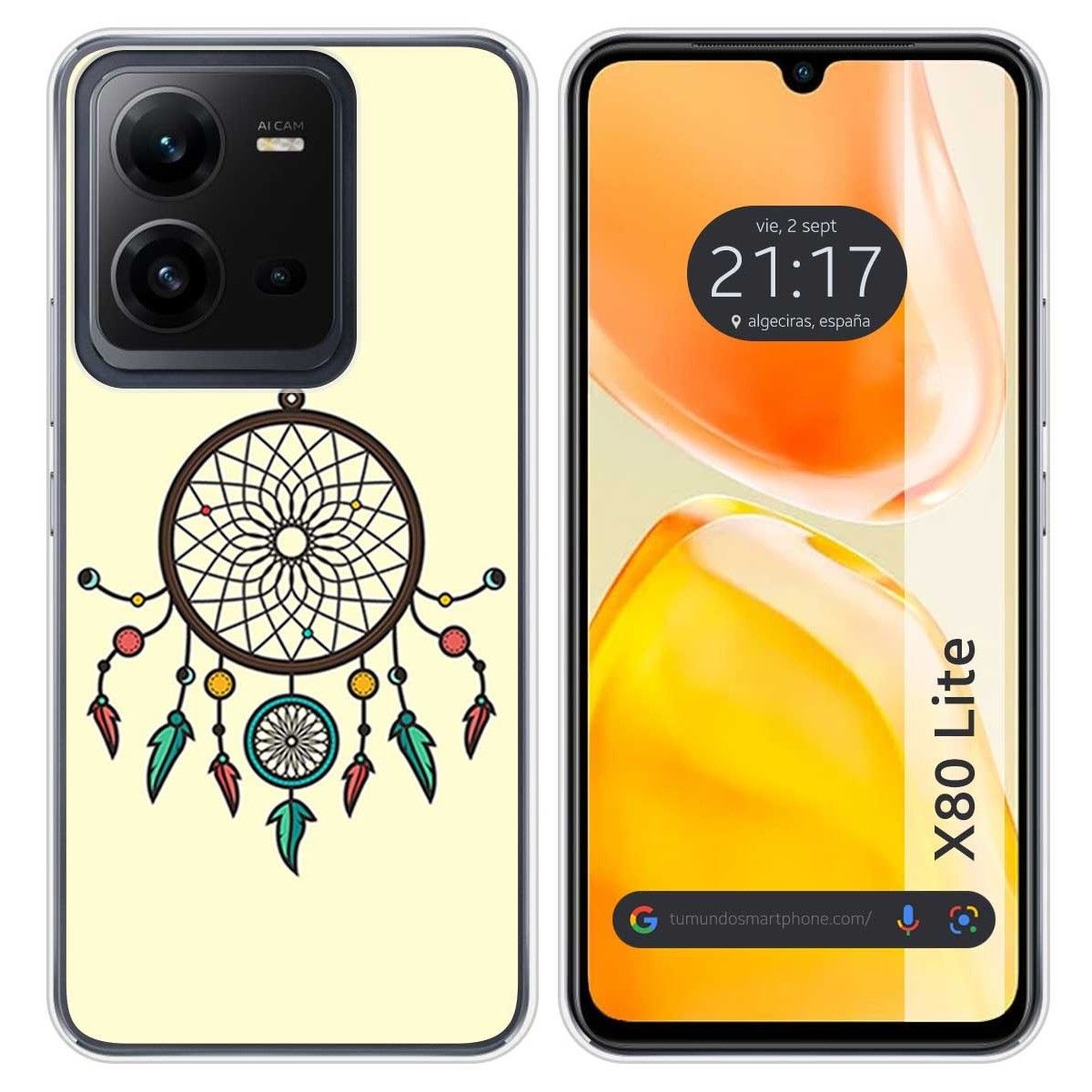 Funda Silicona para Vivo X80 Lite 5G diseño Atrapasueños Dibujos