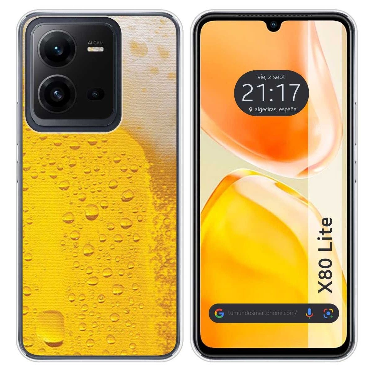 Funda Silicona para Vivo X80 Lite 5G diseño Cerveza Dibujos