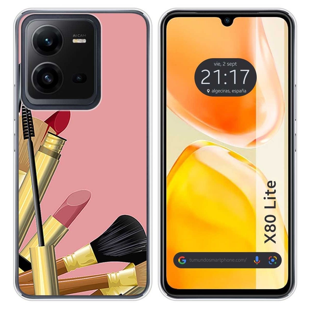 Funda Silicona para Vivo X80 Lite 5G diseño Brochas Dibujos
