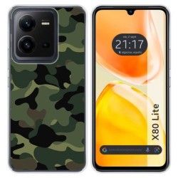 Funda Silicona para Vivo X80 Lite 5G diseño Camuflaje Dibujos