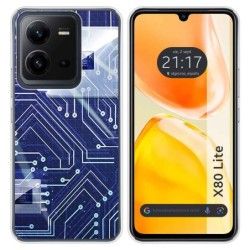 Funda Silicona para Vivo X80 Lite 5G diseño Circuito Dibujos