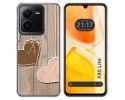 Funda Silicona para Vivo X80 Lite 5G diseño Corazones Madera Dibujos