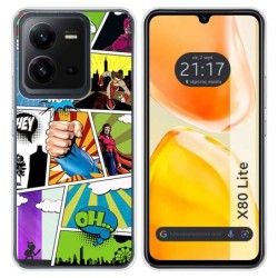 Funda Silicona para Vivo X80 Lite 5G diseño Comic Dibujos
