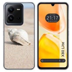 Funda Silicona para Vivo X80 Lite 5G diseño Concha Dibujos