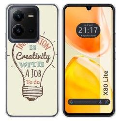 Funda Silicona para Vivo X80 Lite 5G diseño Creativity Dibujos