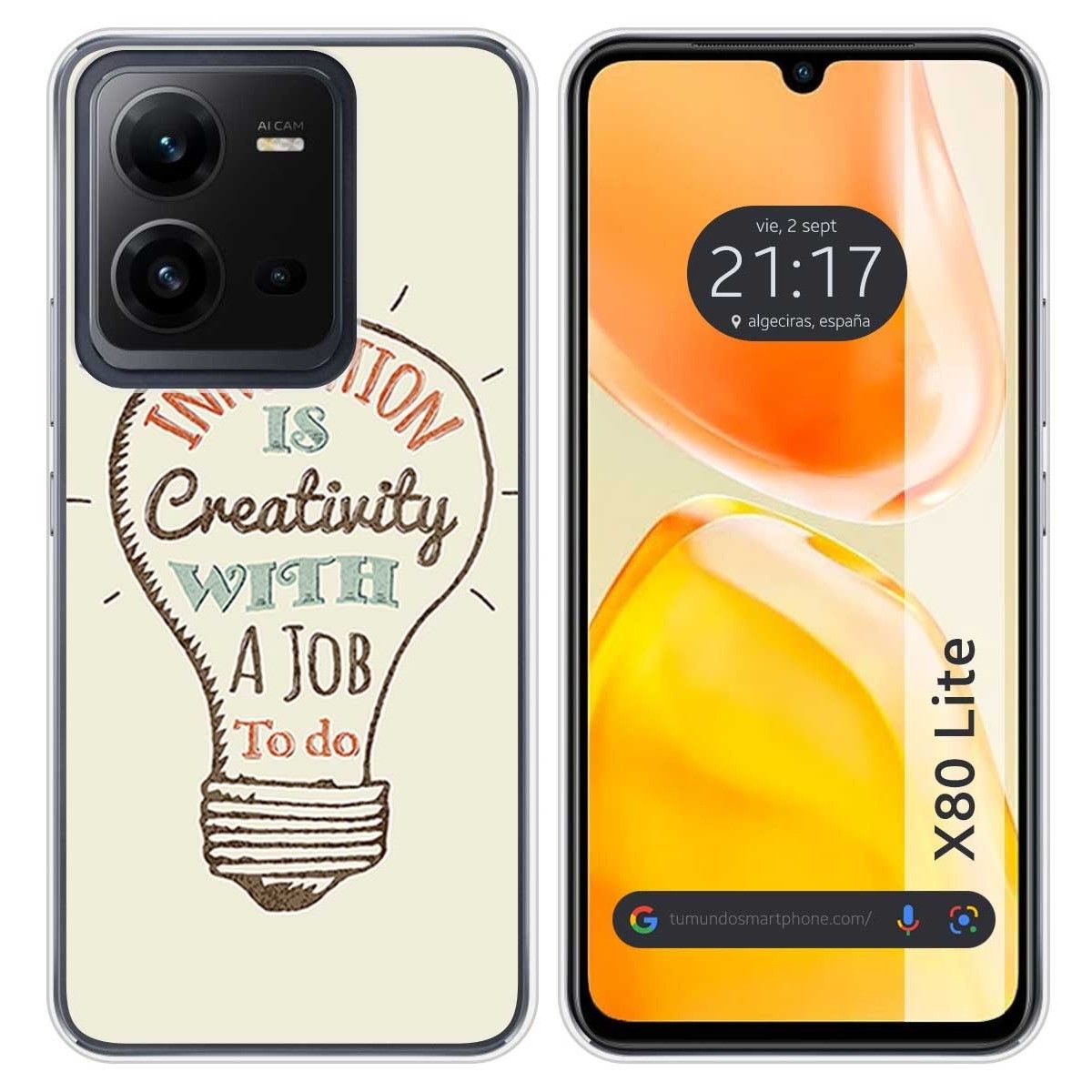Funda Silicona para Vivo X80 Lite 5G diseño Creativity Dibujos