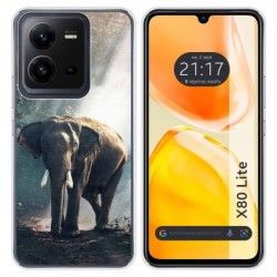 Funda Silicona para Vivo X80 Lite 5G diseño Elefante Dibujos