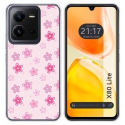 Funda Silicona para Vivo X80 Lite 5G diseño Flores Dibujos